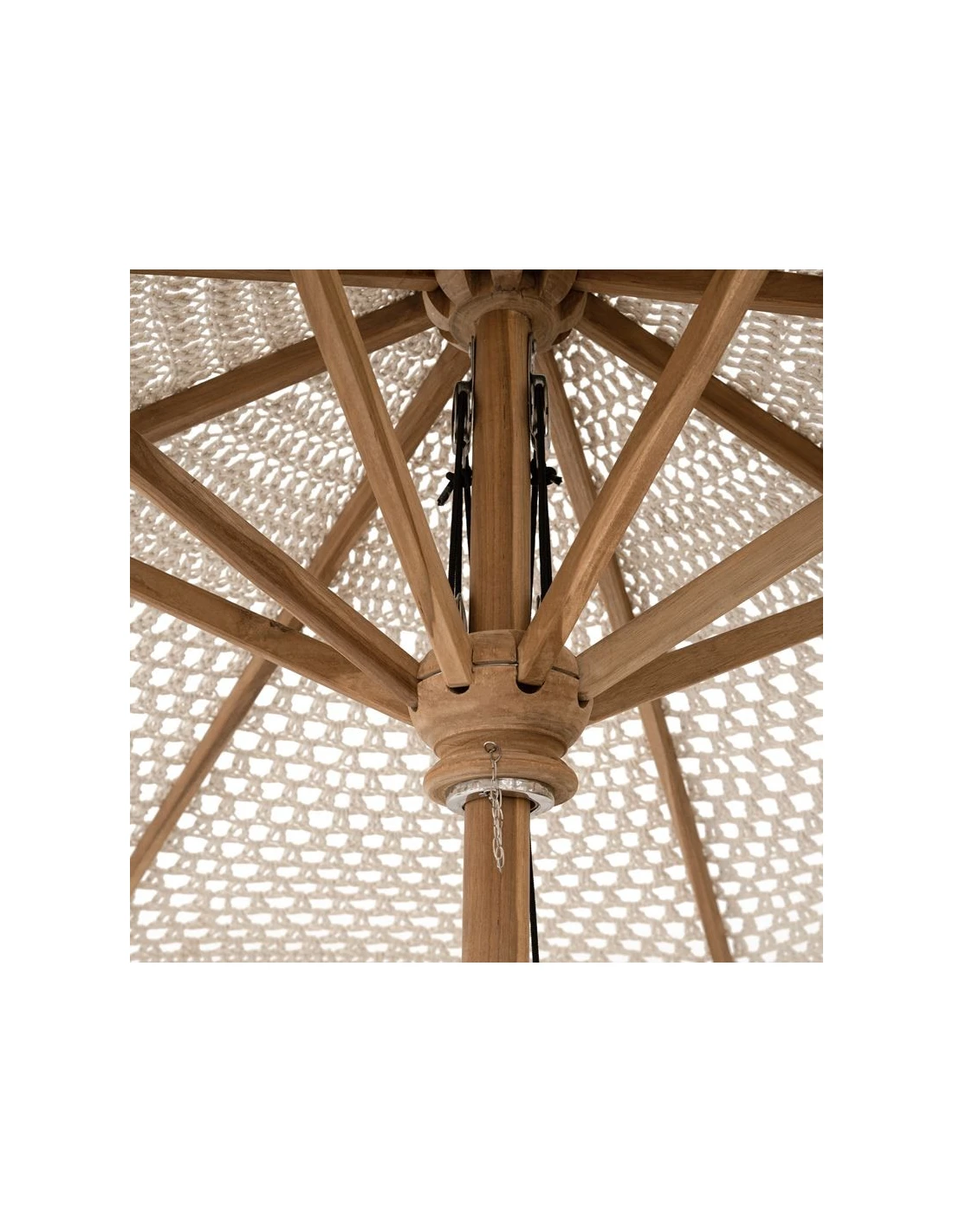 Umbrella Hana round 250cm macramé - teak