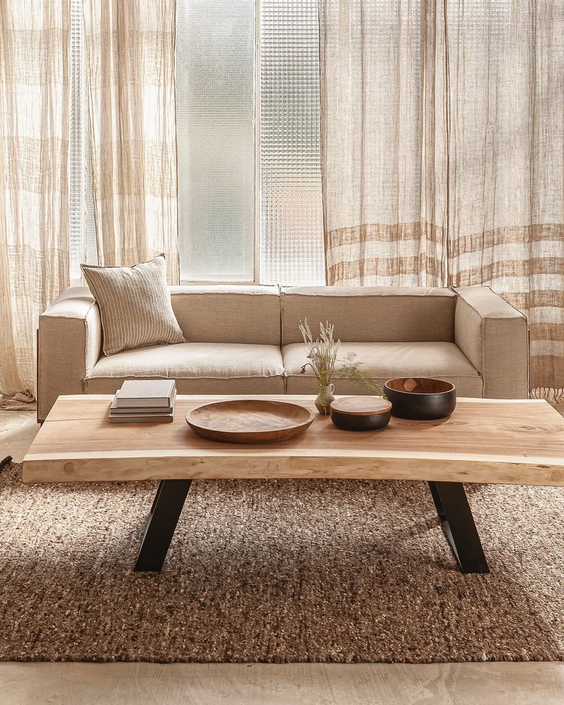 Vivaldi sofa 3-seater natural linen - teak