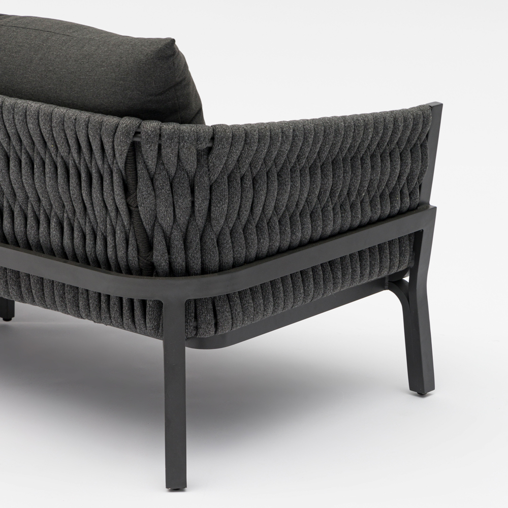 Outdoor 3-seater Anmore L195xD80xH85cm Anthracite alu - cord & fabric anthracite