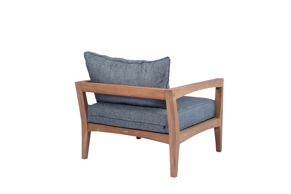 Outdoor 1-seater Roxas L87xD89xH88cm Teak - fabric dark grey