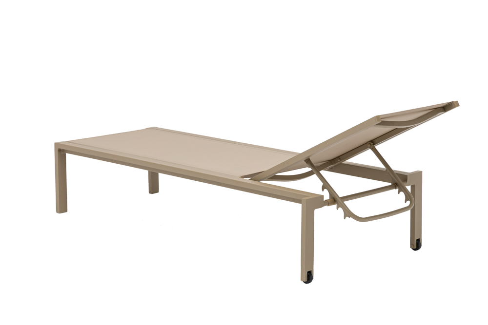 Sunlounger Bangar L200xD75xH34cm alu taupe - fabric taupe