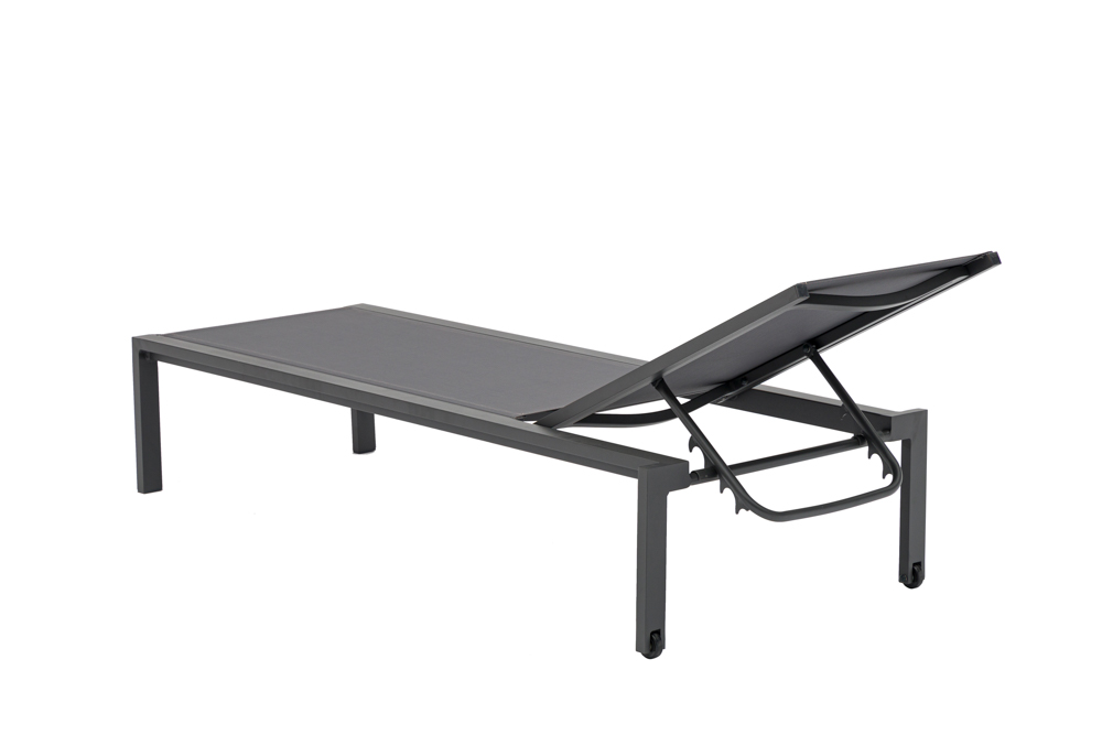 Sunlounger Bangar L200xD75xH34 alu anthracite -fabric anthracite
