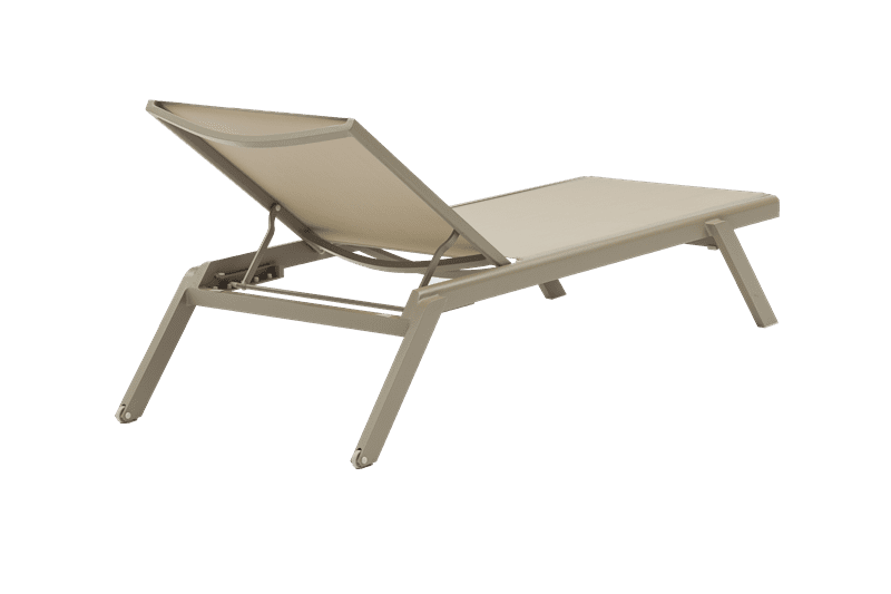 Sunlounger Alameda L198xD72xH35 taupe alu - fabric taupe