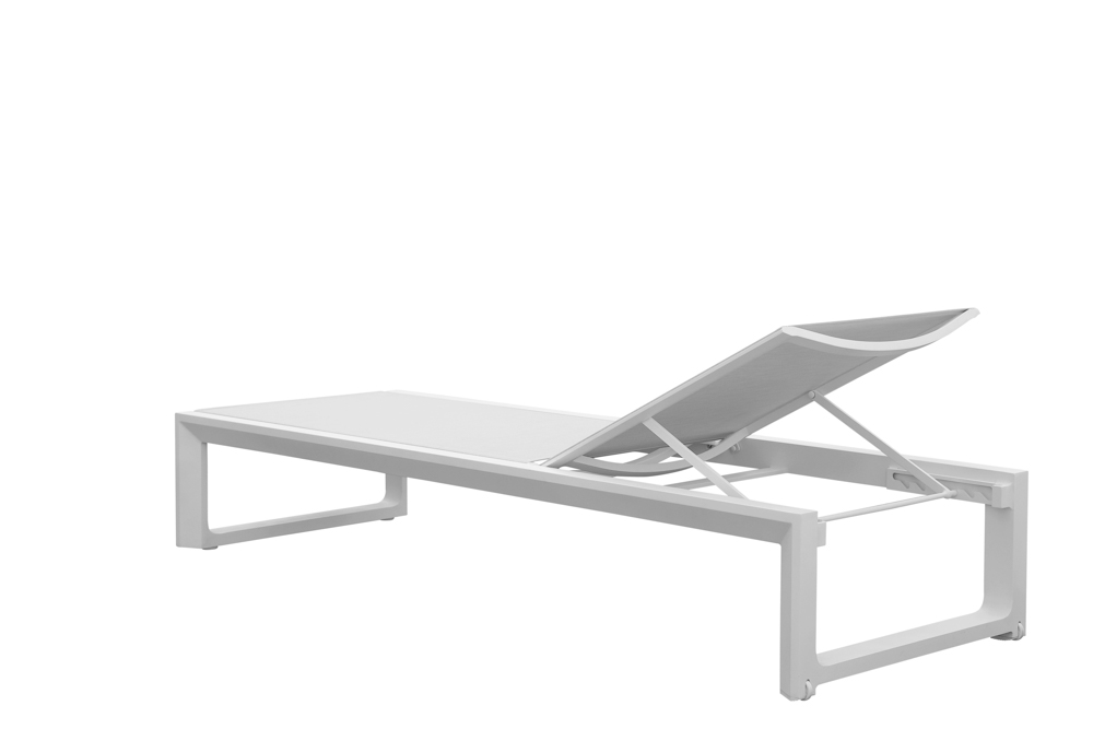 Sunlounger Onix L200xD73xH35 white alu - fabric light grey