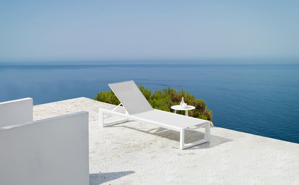 Sunlounger Onix L200xD73xH35 white alu - fabric light grey