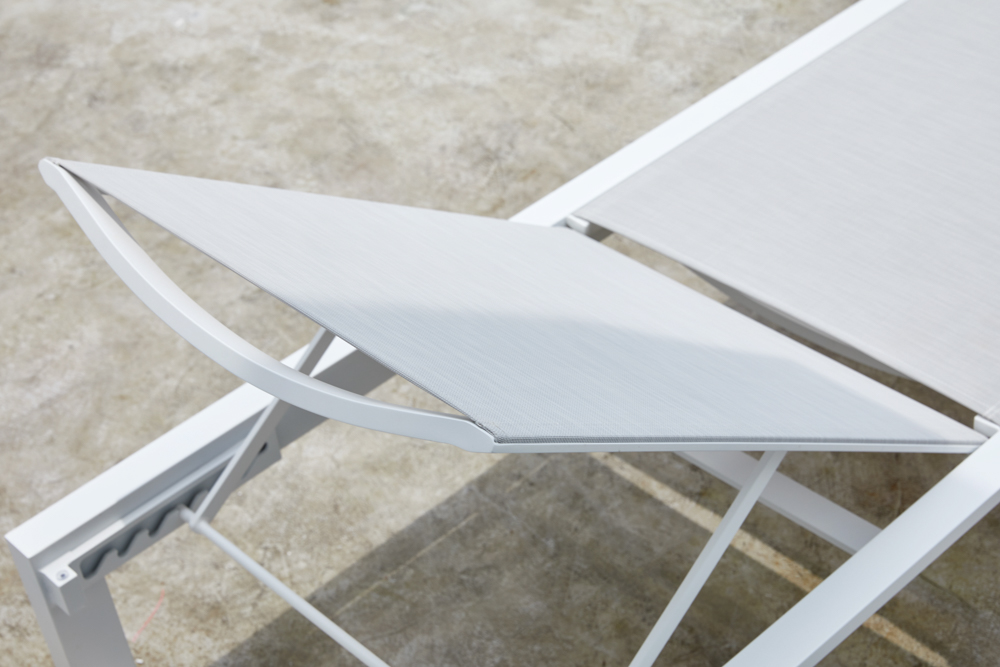 Sunlounger Onix L200xD73xH35 white alu - fabric light grey