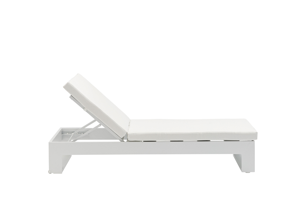 Sunlounger Niland L190xD80xH38 white alu - fabric white