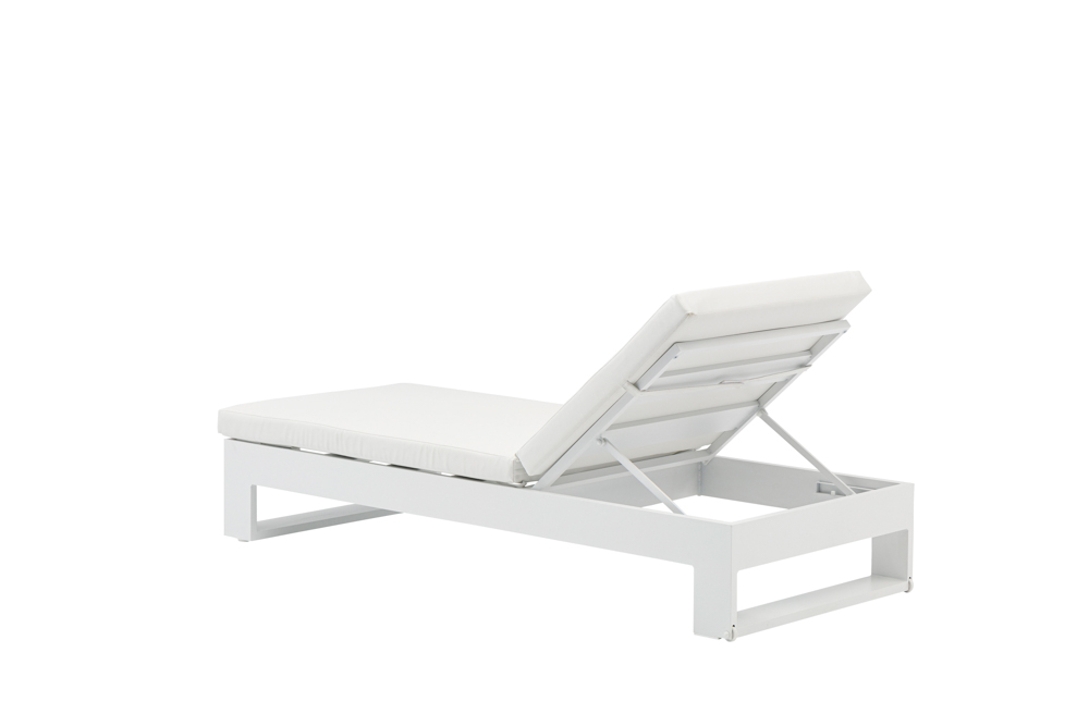 Sunlounger Niland L190xD80xH38 white alu - fabric white