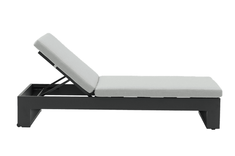 Sunlounger Niland L190xD80xH38 anthracite alu - fabric light grey