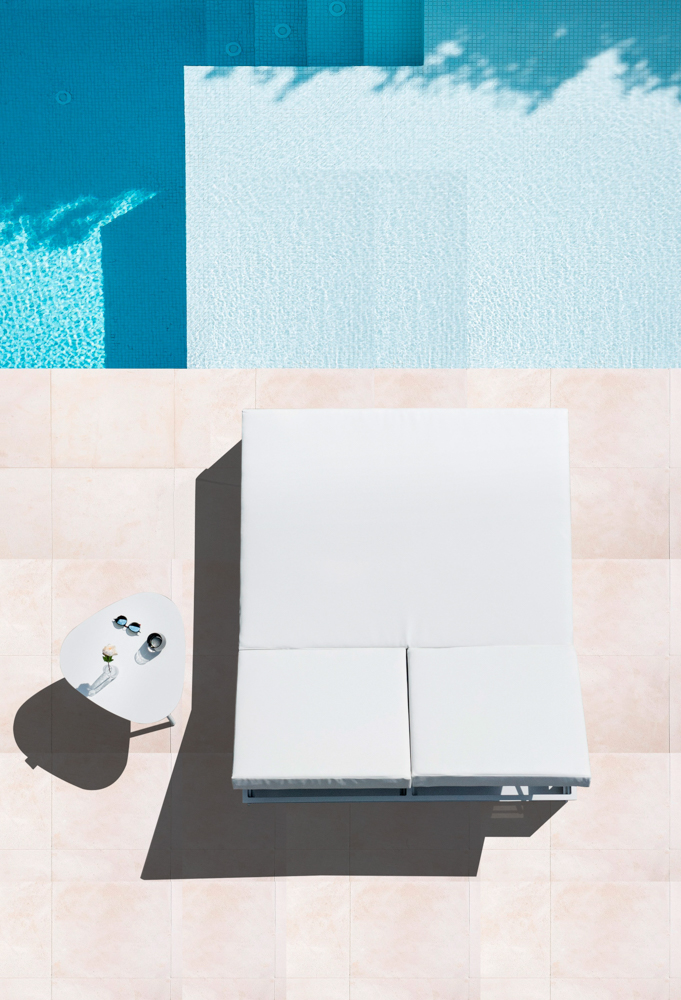 Daybed Niland L190xD160xH38 white alu - fabric white