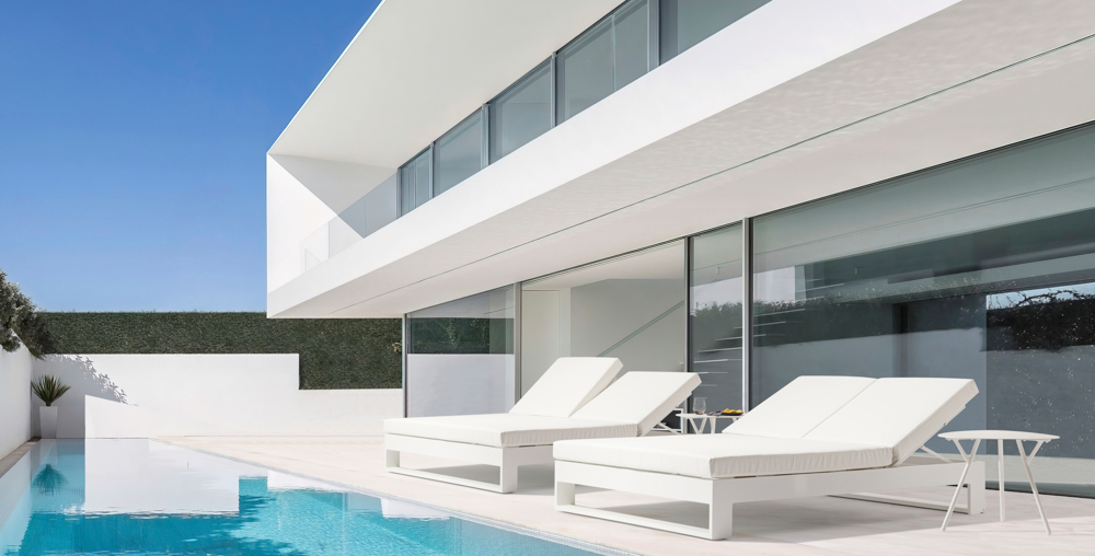 Daybed Niland L190xD160xH38 white alu - fabric white