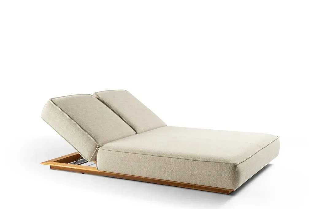 Juan double sunlounger teak mario siesta.webp