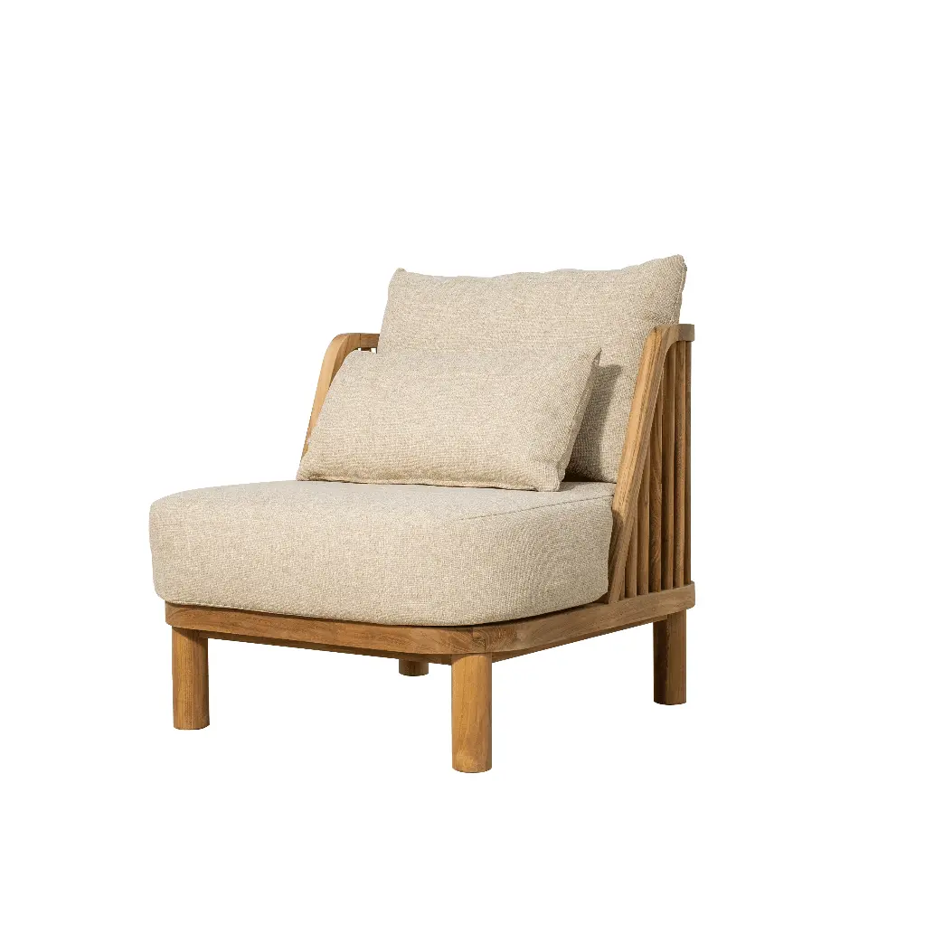 Outdoor loungeset 1&2 seater teak/beige