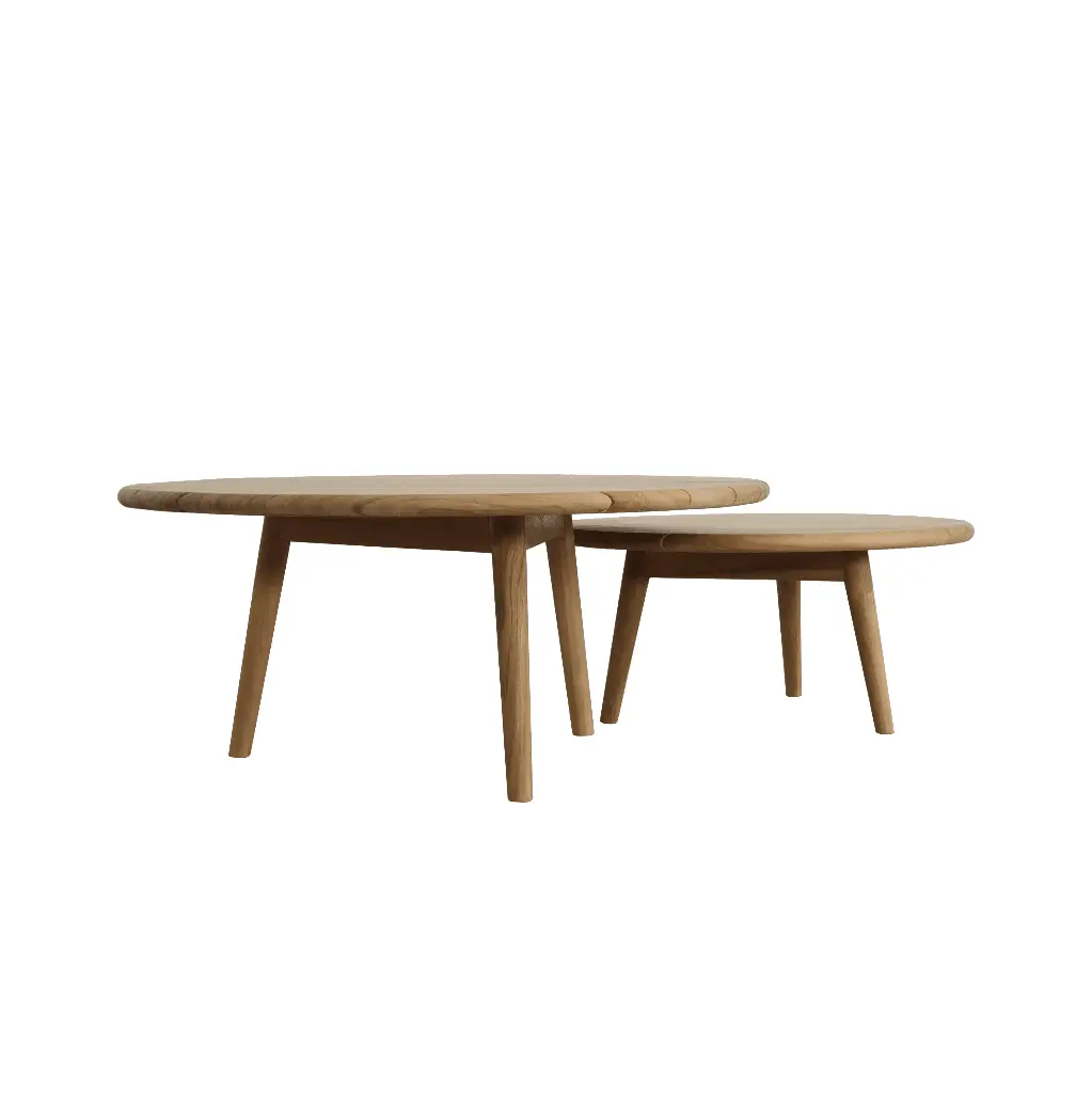 Outdoor Coffee table Yuki (set of 2) teak 60x27,50     80x34,50