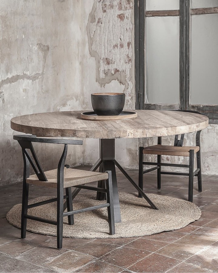 Rob chair black Natural teak/rope