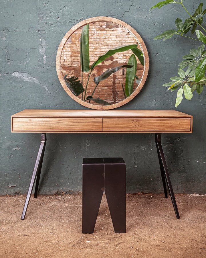 Mirror Esferic Natural 80 teak