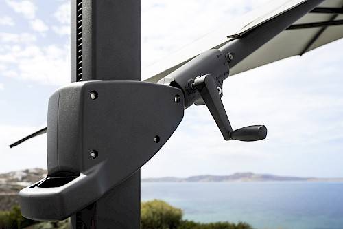 Umbrella Azore white frame/light grey fabric