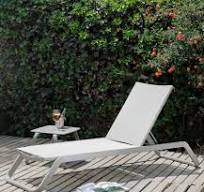 Sunlounger Vila white alu