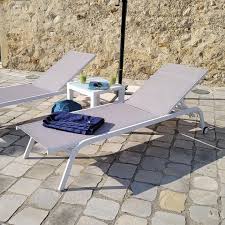 Sun lounger Navarro alu white/light grey