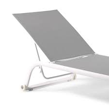 Sunlounger Zaragoza alu white/light grey