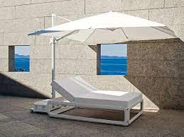 Double sunlounger white alu/fabric white 140x200