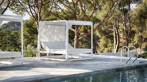 Double sunlounger Ibiza XL alu white/fabric white 180x200