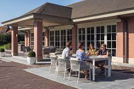 Outdoor dining table Bettini alu white/ceramic mixed white - extensible 180-240x100cm