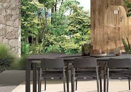 Outdoor dining table Bettini alu charcoal/ceramic anthracite - extensible 180-240x100cm