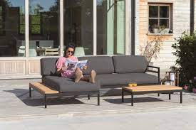 Outdoor loungeset Natal alu charcoal/teak