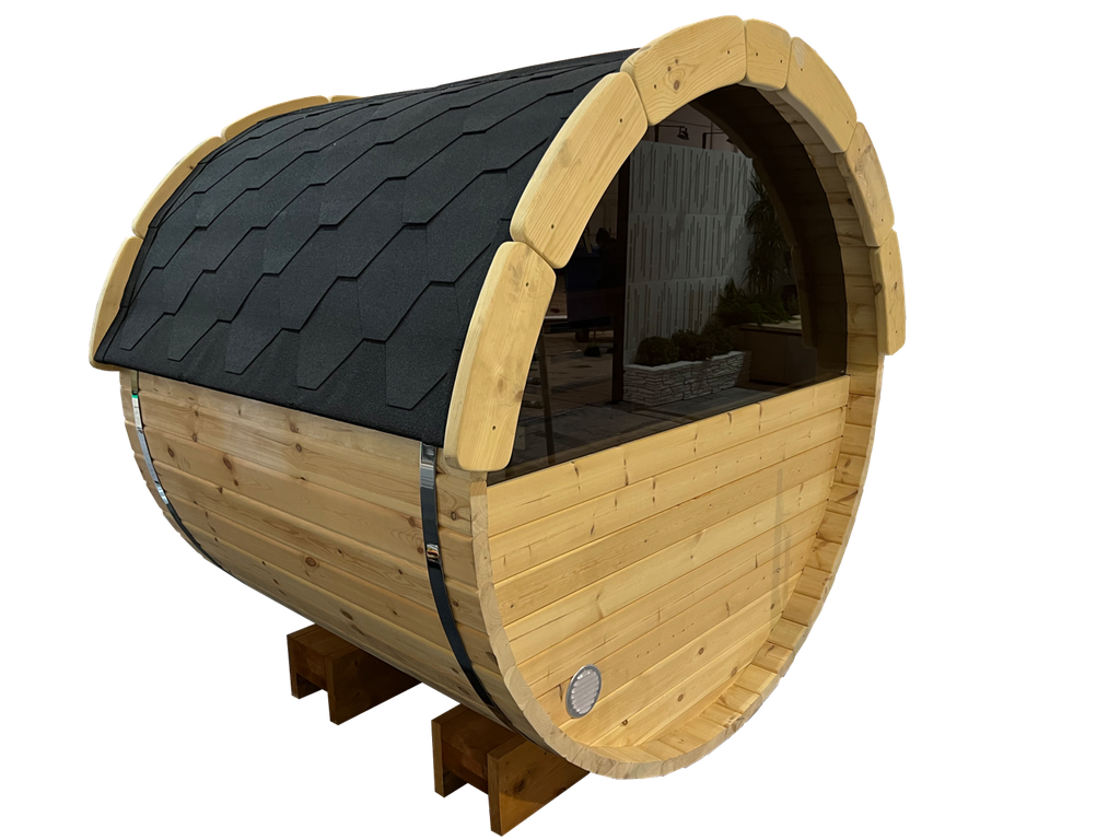 Sauna Barrel round 197x170cm 3 persons with panoramic window
