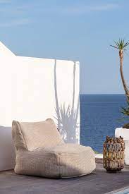 Outdoor pouf Dotty Medium Roolf beige