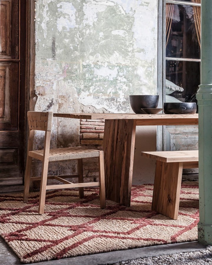 Dining table EROSIE natural teak 220x90