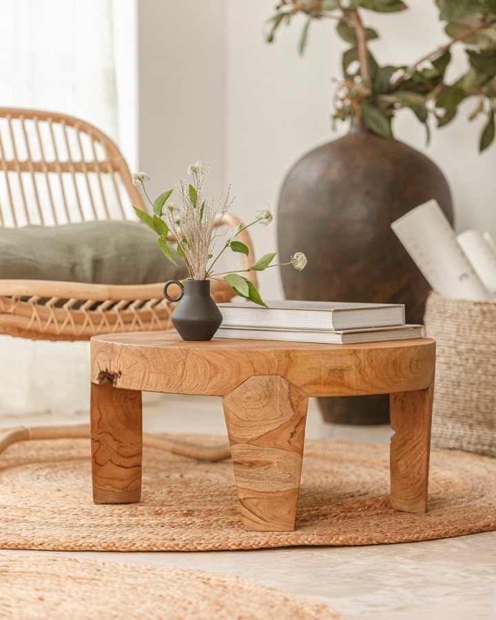 Side table RIVA natural teak round 60cm