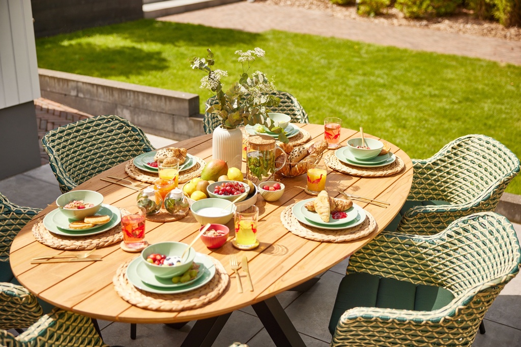 Outdoor dining table Stephanie Ovale white 240cm 