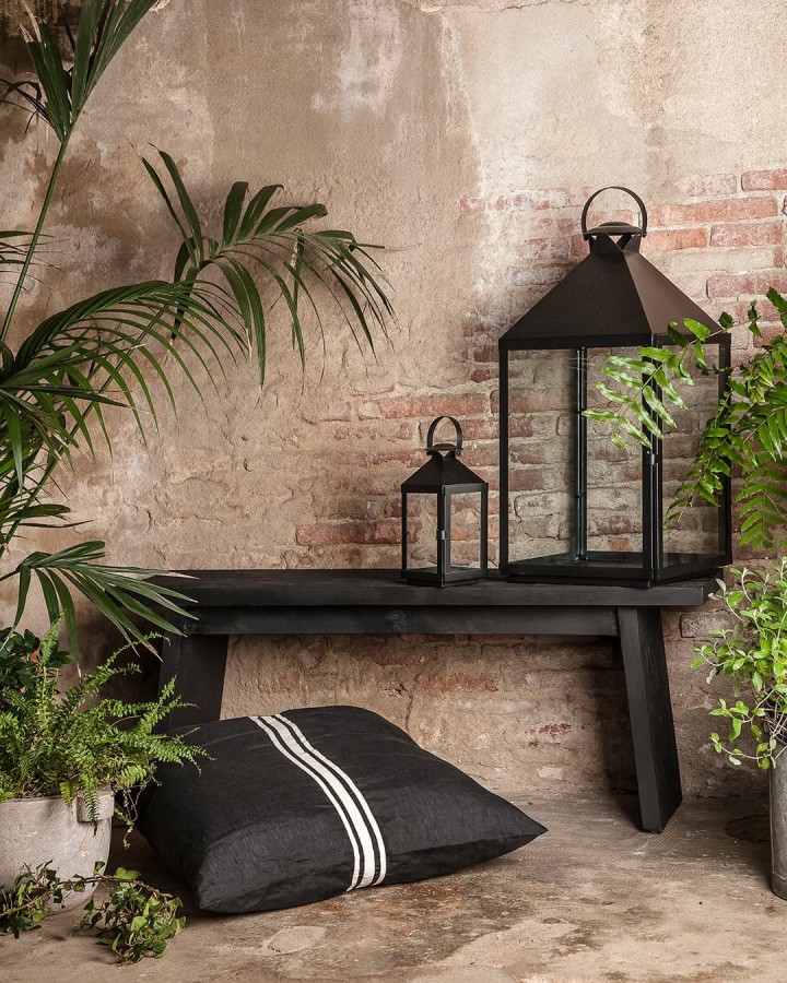 Bench Erosi teak black 110x38cm