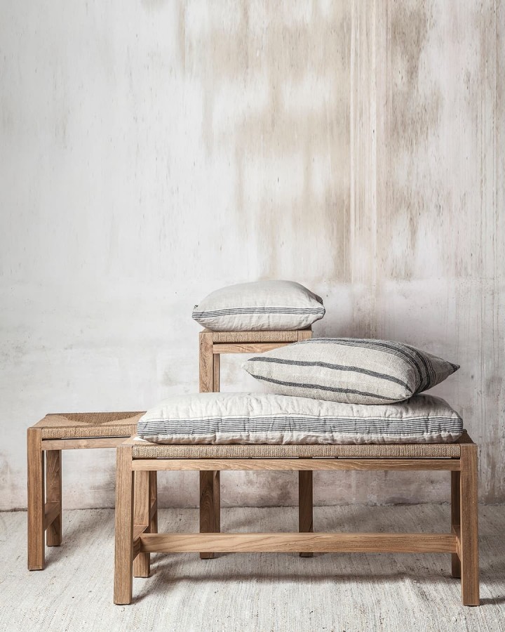 Bench Cora teak/rope 110x40cm