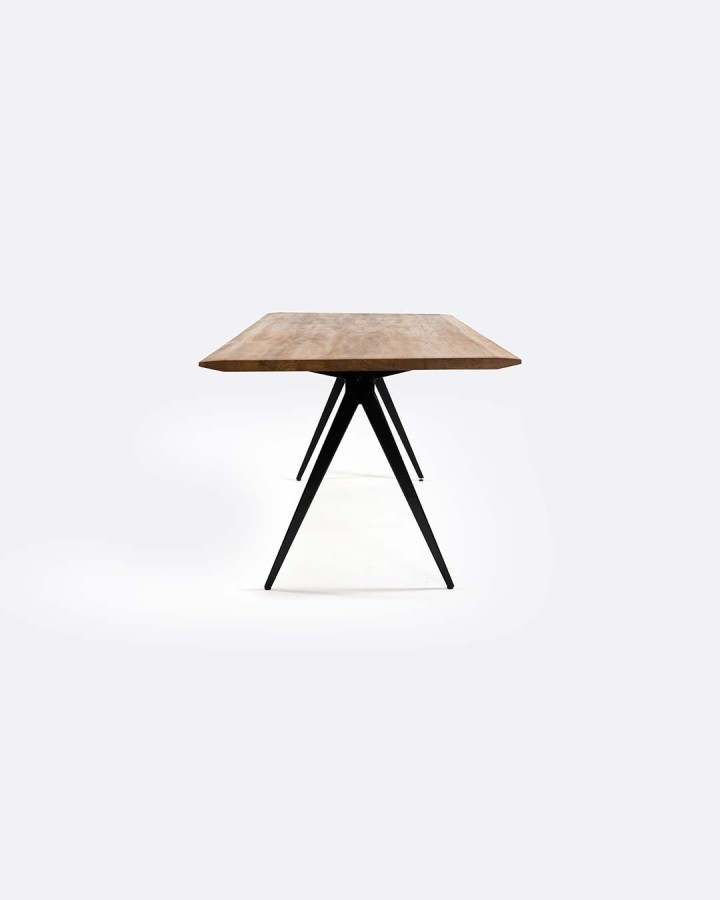 Dining table Liku iron/teak 200x90cm