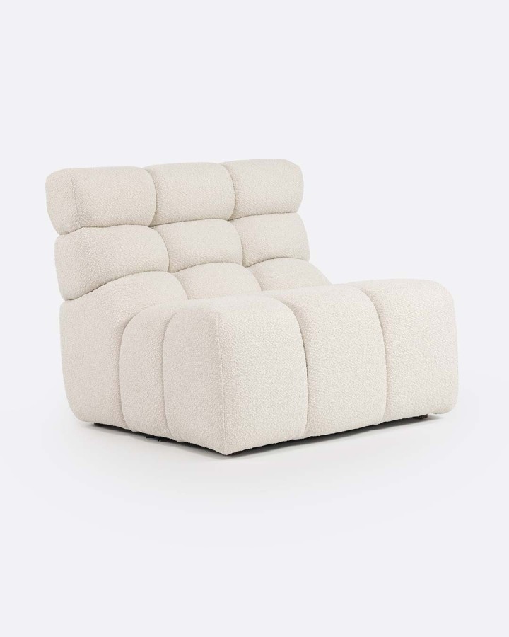 Sofa 1-seater Chopin white bouclé 89x93cm