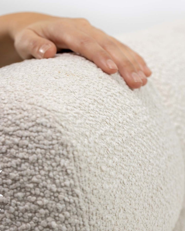 Sofa 4-seater Chopin white bouclé 230x93cm