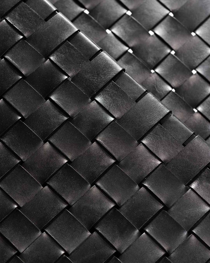 Side table Surabaya alu/leather 46x40cm