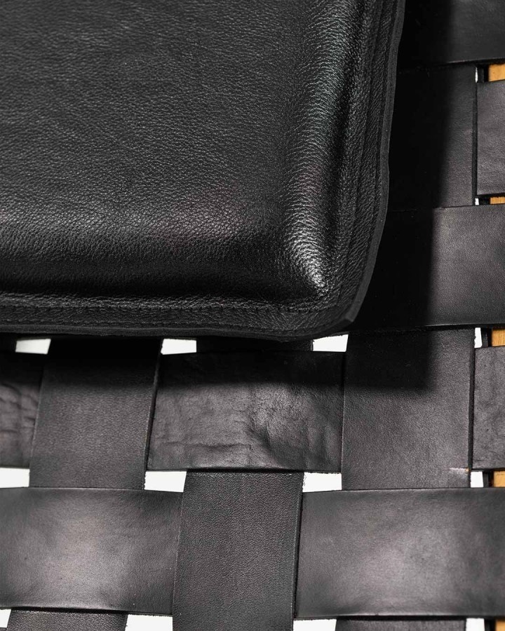 Lounge chair Waggai teak/leather