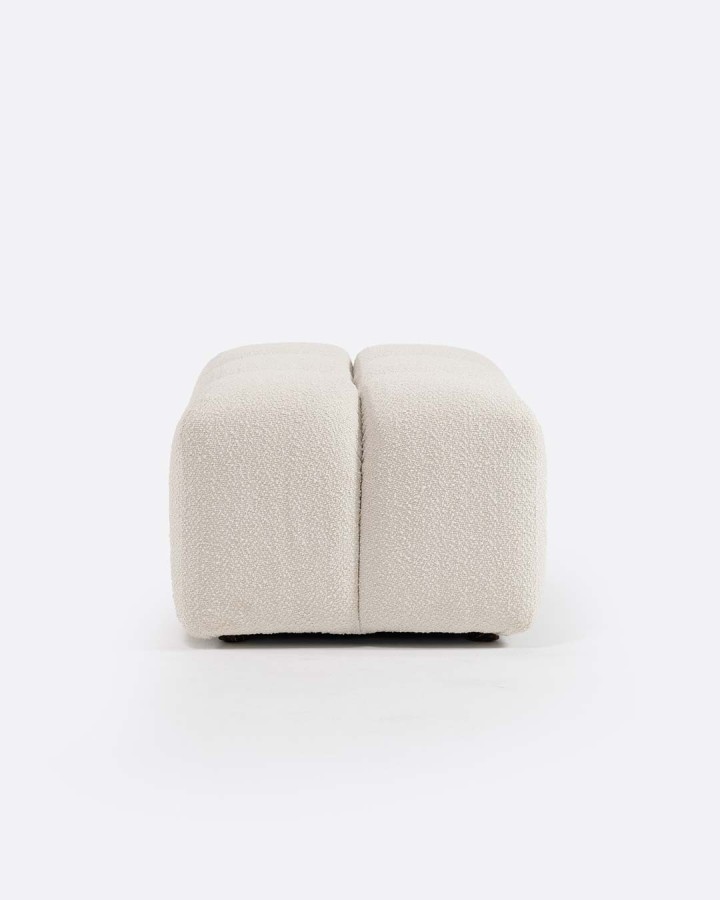 Pouf Chopin white bouclé 89x69cm
