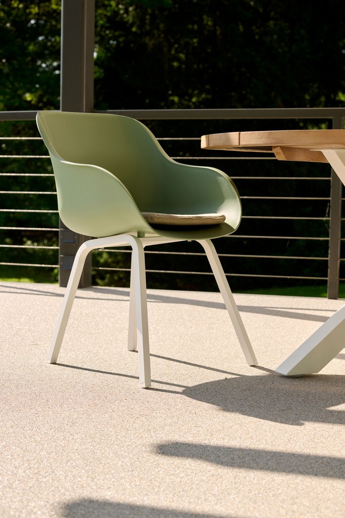 Outdoor chair Le Soleil element white legs/green