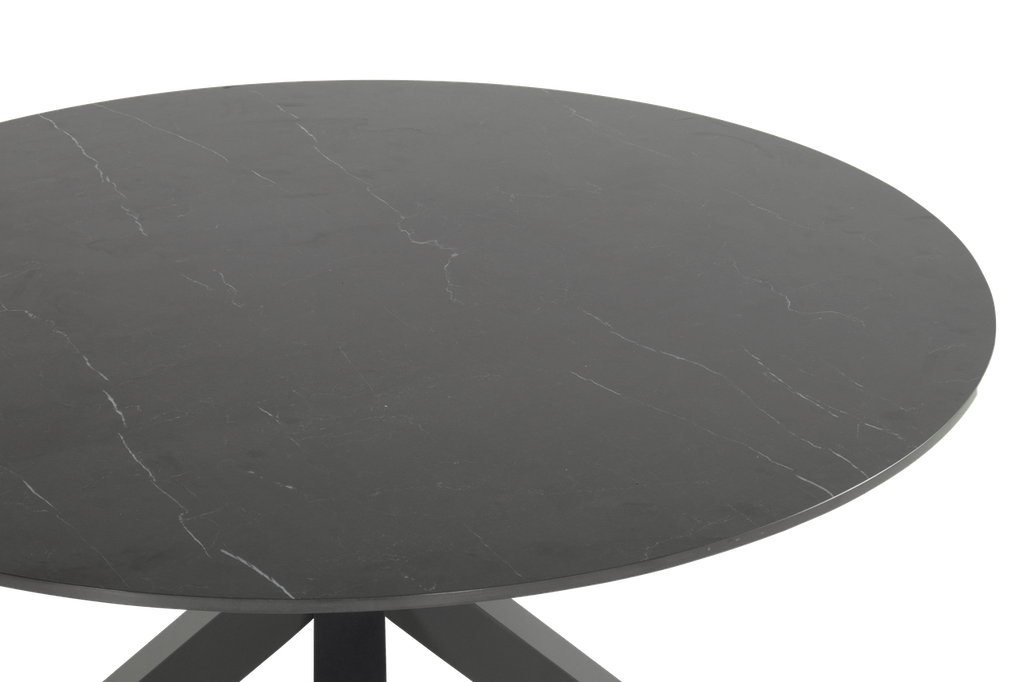 Outdoor dining table Xander round 120cm anthracite/ anthracite marble ceramic