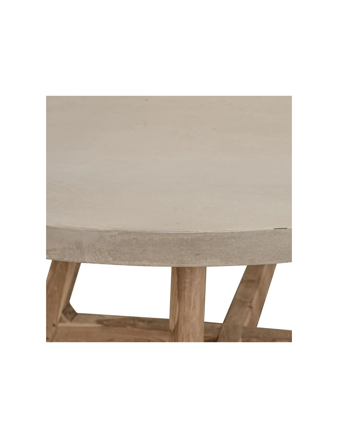 Dining table Dewa round 160cm recycled teak/cement top