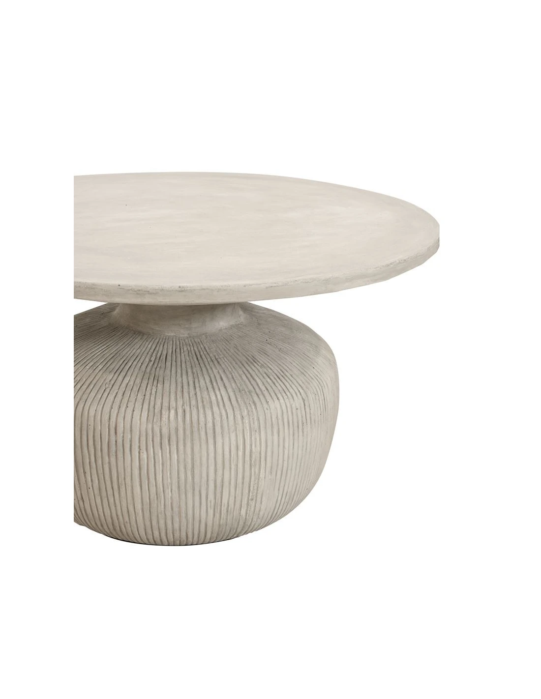 Coffee table Akmalia round 78cm grey cement