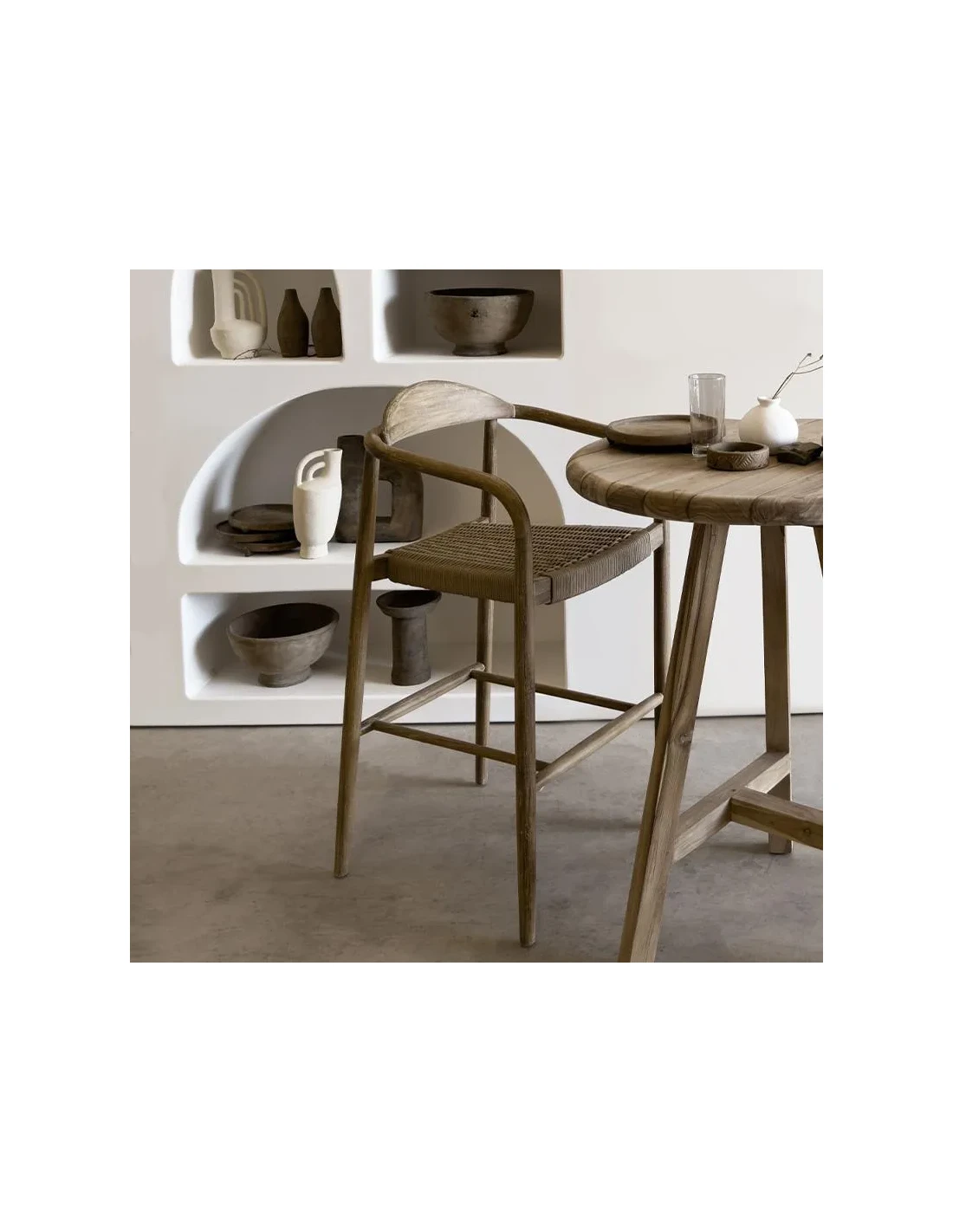 Bar chair Faisal rope taupe