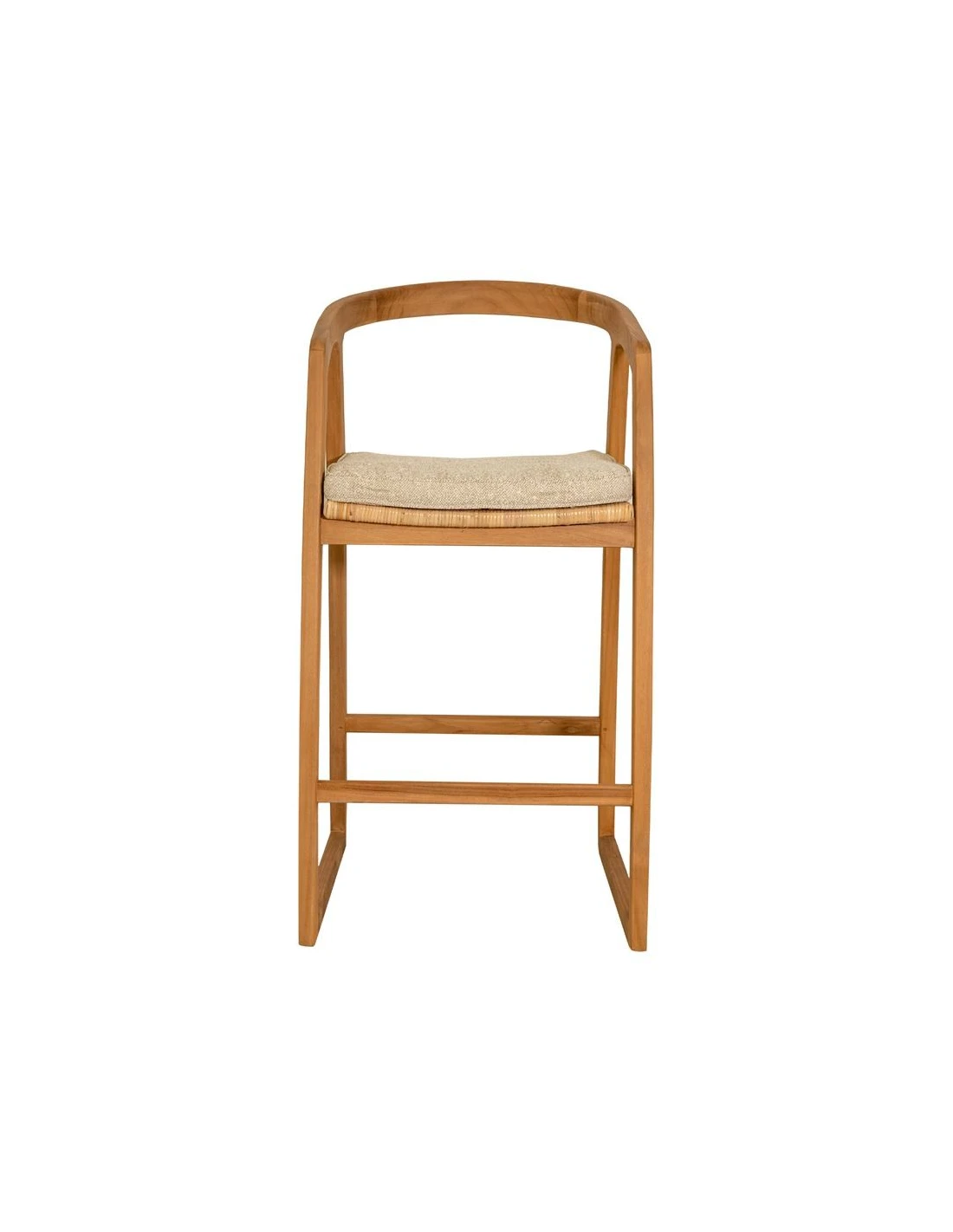 Bar chair Andri teak - ratan - cushion