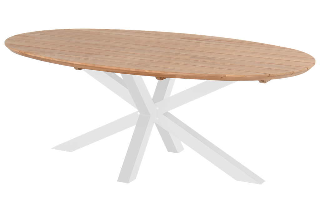Outdoor table Stephanie alu white/teak 200x100