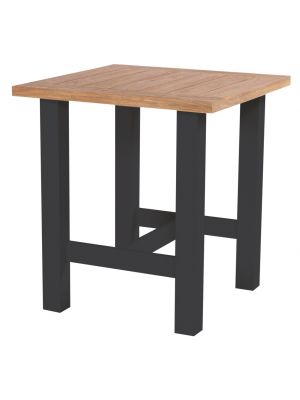 Bar table Yasmani alu black/teak 100x100